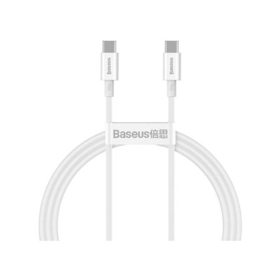 Cablu USB-C la USB-C Baseus Superior Series CATYS-B02, Fast Charge, 1 m, Alb Cablu USB-C la USB-C Baseus Superior Series CATYS-B02, Fast Charge, 1 m, Alb