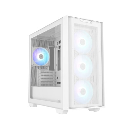 Carcasa ASUS A21 PLUS Mid Tower, sticlă securizată, alb