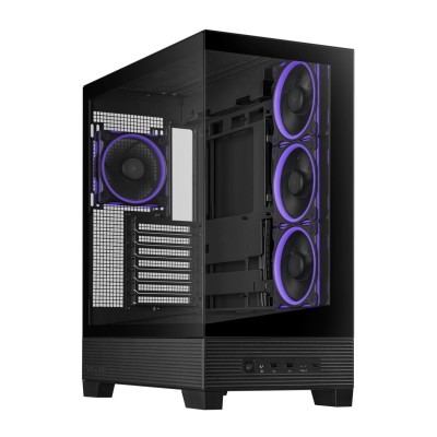 Carcasa ASUS A31 PLUS Mid Tower, sticlă securizată, negru