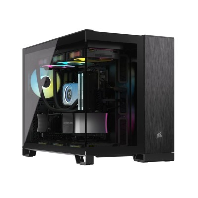 Carcasa Corsair 2500X Mid Tower, sticlă securizată, Black/Obsidian Aluminium