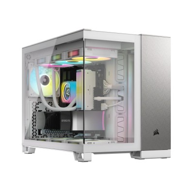 Carcasa Corsair 2500X Mid Tower, sticlă securizată White/Satin Gray