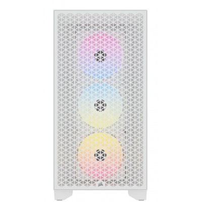 Carcasa Corsair 3000D Airflow RGB Mid-Tower, fara sursa, alba