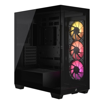 Carcasa Corsair 3500X ARGB Mid Tower, sticlă securizată, Negru