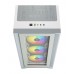 Carcasa Corsair iCue 4000X, RGB, ATX Mid Tower, Tempered Glass, Alba