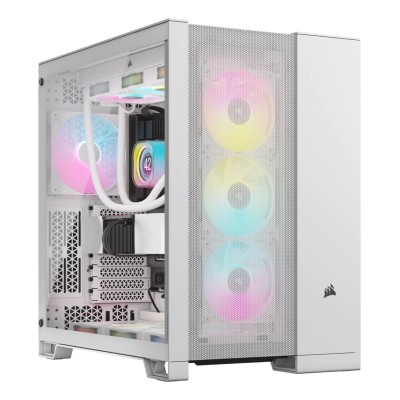 Carcasa Corsair 6500D Airflow Mid Tower, sticlă securizată, alb