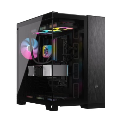 Carcasa Corsair 6500X Mid Tower, sticlă securizată, negru/aluminiu obsidian