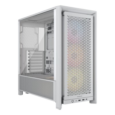 Carcasa Corsair FRAME 4000D RS Modular Mid Tower, sticlă securizată, alb