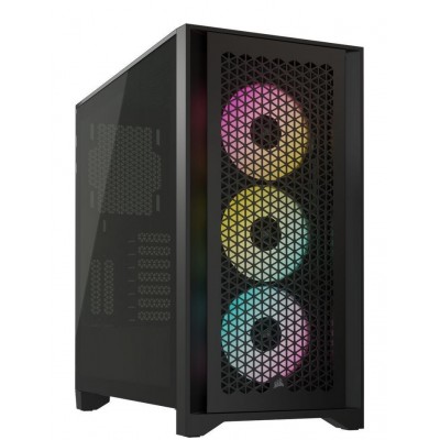 Carcasa Corsair iCUE 4000D RGB Airflow Mid-Tower, fara sursa, neagra Carcasa Corsair iCUE 4000D RGB Airflow Mid-Tower, fara sursa, neagra