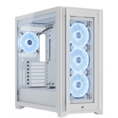 Carcasa Corsair iCUE 5000X RGB QL Edition Mid-Tower, fara sursa, alba