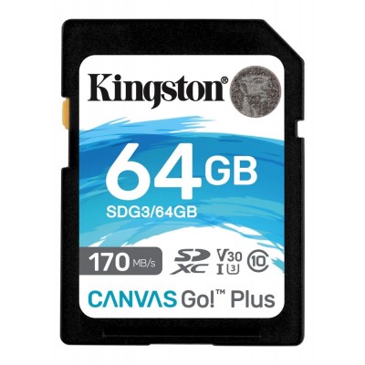 Card de memorie SD Kingston Canvas Go! Plus, 64 GB, 170 MB/s