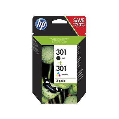 Set cartuse originale HP nr.301, 2 in 1, Black + Tricolor, pentru Deskjet 1000/1050/1510/2000/2050/2054/3000/3050/3054/OfficeJet 4630