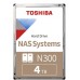 HDD  Toshiba N300, 4TB, 3.5-inch, SATA-3, 7200rpm, 128MB,