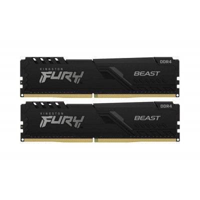 Memorie RAM DIMM, Kingston Fury Beast, 16 GB (2x8 GB), DDR4, 3200 MHz, CL 17, 1.35V