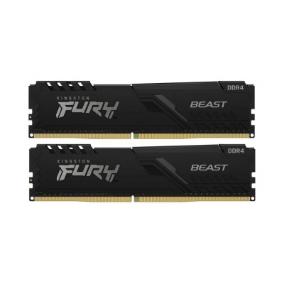 Memorie RAM DIMM, Kingston Fury Beast, 8 GB (2x4 GB), DDR4, 3200 MHz, CL 16, 1.35V