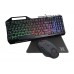 Kit Gaming Serioux Tobis, 3 in 1, Negru, USB, Tastatura cu Iluminare Rainbow + Mouse Optic cu 6400 DPI  + Mouse pad