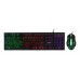 Kit Gaming Spacer SP-GK-01, 2 in 1, Negru, USB, Tastatura cu Iluminare Rainbow + Mouse Optic