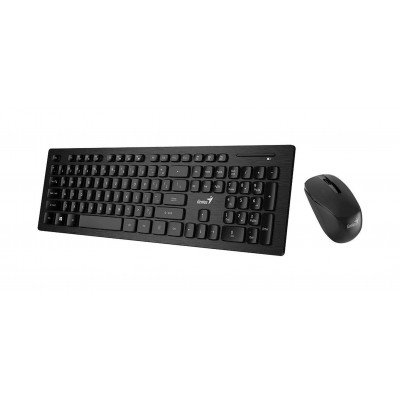 Kit Wireless Genius Slimstar 8008, 2 in 1, Negru, USB, Tastatura + Mouse Optic