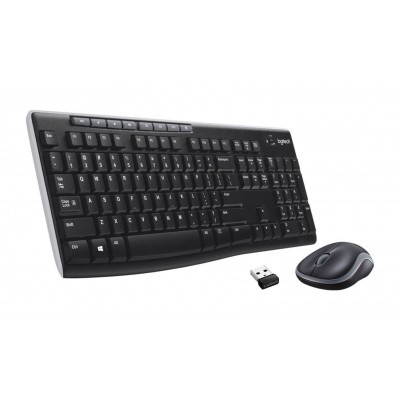 Kit Wireless Logitech MK270, 2 in 1, Negru, USB, Tastatura Anti-spill + Mouse