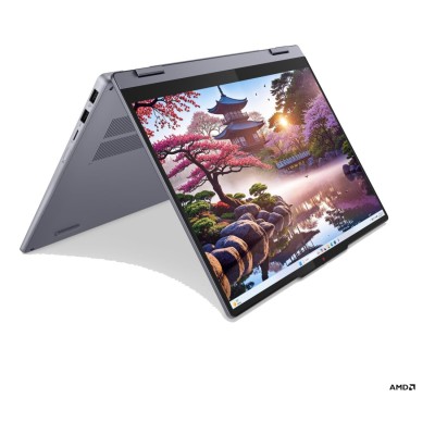 Laptop Lenovo IdeaPad 5 2-in-1 cu procesor AMD Ryzen AI 7 350 până la 5.0GHz, 14" 1920 x 1200 px OLED, 60Hz, Touch, 24GB LPDDR5x, 1TB SSD, AMD Radeon 860M, Fără sistem de operare, Luna Grey, 2 ani, Courier sau Carry-in