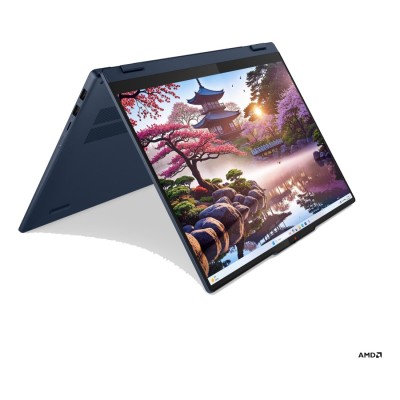 Laptop Lenovo IdeaPad 5 2-in-1 cu procesor AMD Ryzen AI 7 350 până la 5.0GHz, 16" 1920 x 1200 px IPS, 60Hz, Touch, 16GB LPDDR5x, 1TB SSD, AMD Radeon 860M, Windows 11 Home, Cosmic Blue, 2 ani, Courier sau Carry-in