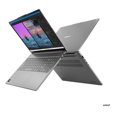 Laptop Lenovo IdeaPad Slim 5 16AKP10 cu procesor AMD Ryzen AI 7 350 până la 5.0GHz, 16" 2880 x 1800 px OLED, 120Hz, 32GB DDR5, 1TB SSD, AMD Radeon 860M, Fără sistem de operare, Luna Grey, 2 ani, Courier sau Carry-in