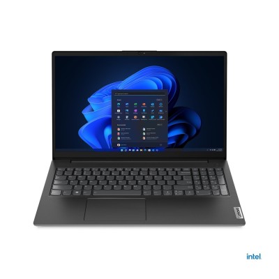 Laptop Lenovo V15 G4 cu procesor Intel Core i3-1315U până la 4.5GHz, 15.6" 1920 x 1080 px IPS, 8GB DDR4, 256GB SSD, Intel UHD Graphics, Fără sistem de operare, Business Black, 3 ani, Courier or Carry-in