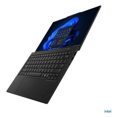 Laptop Lenovo ThinkPad X1 Carbon Gen 13 Aura Edition cu procesor Intel Core Ultra 7 155U până la 5.2GHz, 14" 2880 x 1800 px OLED, 120Hz, Touch, 32GB LPDDR5x, 1TB SSD, Intel Graphics, Windows 11 Pro, Negru, 3 ani