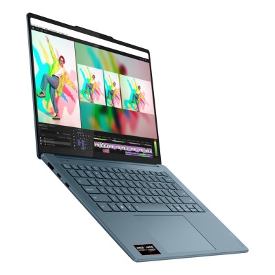 Laptop Lenovo Yoga Pro 7 cu procesor AMD Ryzen AI 9 365 până la 5.0GHz, 14.5" 2944 x 1840 px OLED, 90Hz, 32GB LPDDR5x, 1TB SSD, AMD Radeon 880M, Fără sistem de operare, Tidal Teal, 3 ani, Premium Care cu Onsite