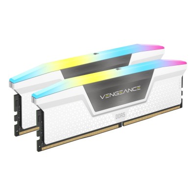 Memorie RAM Corsair Vengeance RGB 64GB (2x32GB) DDR5 6000MHz CL40, Dual Channel, White