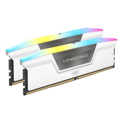 Memorie RAM Corsair VENGEANCE RGB 32GB DDR5 5600MHz CL40, alb, Kit Dual Channel 