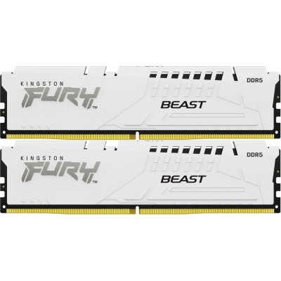 Memorie RAM Kingston FURY Beast 64GB DDR5 6000MHz CL36, White, Kit Dual Channel 