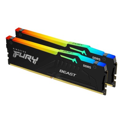 Memorie RAM Kingston FURY Beast RGB 64GB (2x32GB) DDR5 6000MHz CL30, Dual Channel Memorie RAM Kingston FURY Beast RGB 64GB (2x32GB) DDR5 6000MHz CL30, Dual Channel