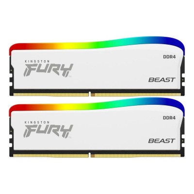 Memorie RAM Kingston FURY Beast RGB 16GB DDR4 3200MHz CL16, White, Kit Dual Channel 