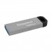 Memorie USB Kingston DataTraveler Keyson, 128GB, USB 3.2, Metalic, Silver