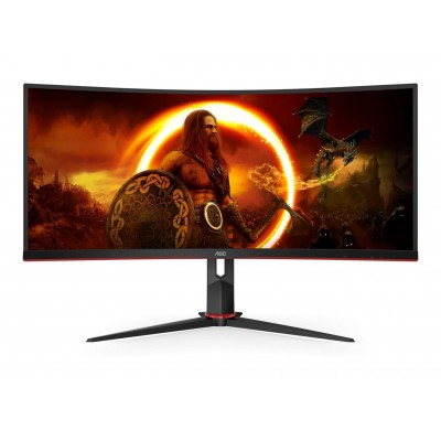 Monitor Curbat Gaming AOC CU34G2X/BK, 34 inch, Ultra Wide QHD, 4 ms, 144 Hz, Negru