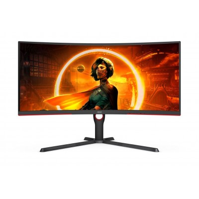 Monitor Curbat Gaming AOC CU34G3S/BK, 34 inch, Ultra Wide QHD, 1 ms, 165 Hz, Negru