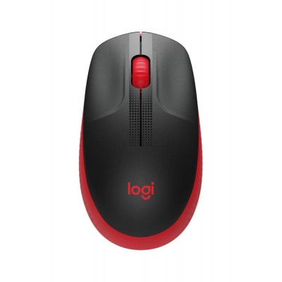 Mouse Wireless Logitech M190, 1000 DPI, USB, Negru/Rosu