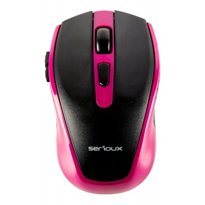 Mouse Wireless Serioux Pastel 600, 1600 DPI, USB, Negru/Violet