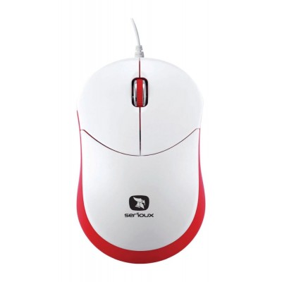 Mouse Serioux Rainbow 680, 1000 DPI, USB, Alb/Rosu