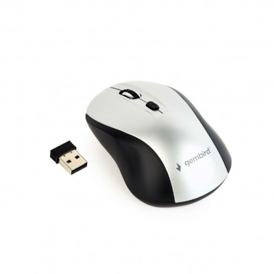 Mouse Wireless Gembird MUSW-4B-02-BS, 1600 DPI, USB, Negru/Argintiu