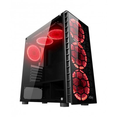 Carcasa nJoy Vanguard, ATX, Mid Tower, LED Rosu, Neagra, Fara sursa