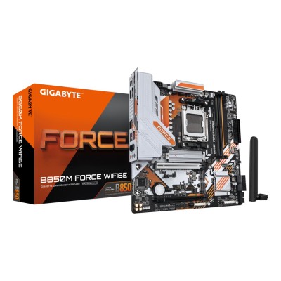 Placa de baza Gigabyte B850M FORCE Wi-Fi 6E, AMD AM5, B850, Micro-ATX Placa de baza Gigabyte B850M FORCE Wi-Fi 6E, AMD AM5, B850, Micro-ATX