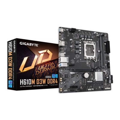 Placa de baza Gigabyte H610M D3W DDR4, Intel LGA1700, H610, Micro-ATX