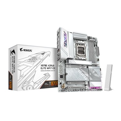Placa de baza Gigabyte X870E AORUS ELITE WIFI7 ICE, AMD AM5, X870E, ATX, Wi-Fi 7
