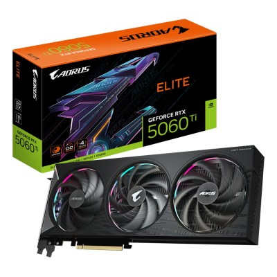 Placa Video GIGABYTE AORUS GEFORCE RTX 5060 TI ELITE 16GB GDDR7 128 bit, PCIE 5.0