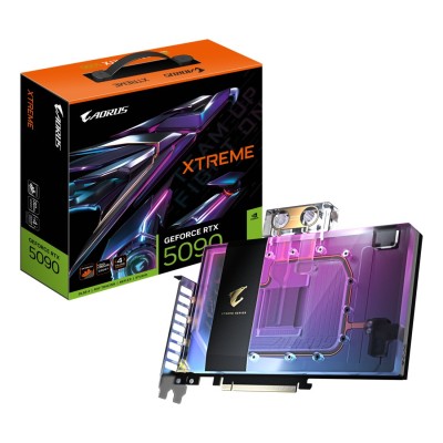Placa Video GIGABYTE AORUS GEFORCE RTX 5090 XTREME WATERFORCE WB 32GB GDDR7 Waterforce