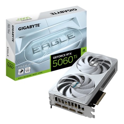 Placa Video GIGABYTE GeForce RTX 5060 Ti EAGLE OC ICE 16GB GDDR7 PCI Express 5.0