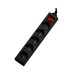 Prelungitor Spacer PP-5-18 v2, 5 x prize Schuko, Cablu 1.8 m, Protectie supratensiune, Negru