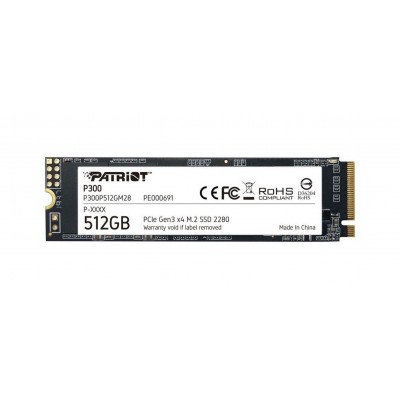 SSD Patriot P300, 512 GB, PCIe 3.0, M.2 2280 SSD Patriot P300, 512 GB, PCIe 3.0, M.2 2280