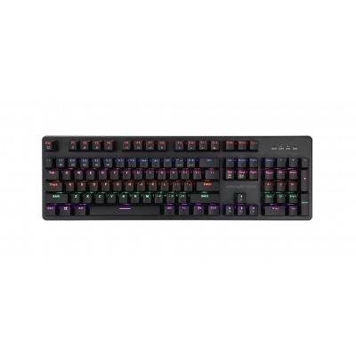 Tastatura mecanica Abkoncore K595, Rainbow LED, 104 taste, Neagra